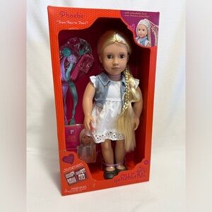 Our Generation Phoebe W/Hair Clips & Styling Book Hair 18” Doll Limited Edition